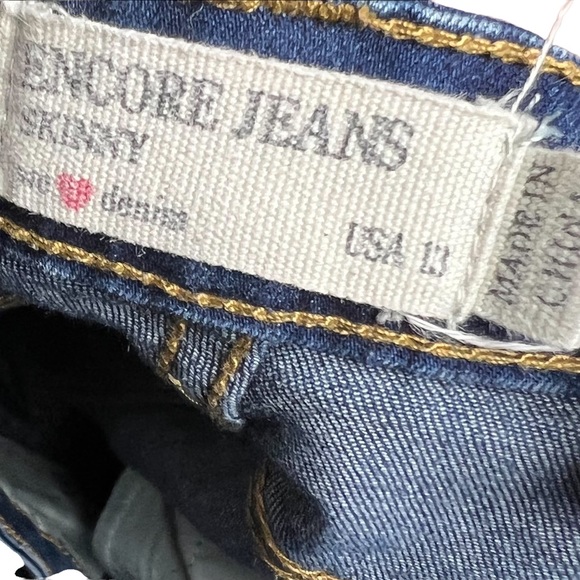 Encore Jeans Women Juniors Ripped Distressed Skinny Blue Denim Jeans Size 13 - Picture 6 of 6